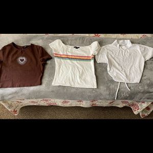 left to right : shein ( size L ) forever 21 ( size M) cotton on (size M )
